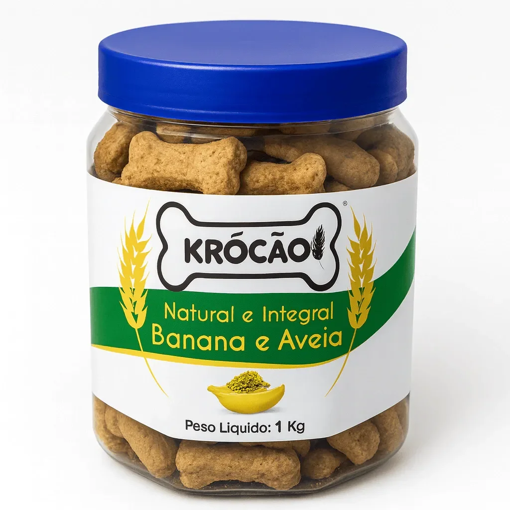 Krócão Biscoito Natural e Integral Banana e Aveia 1Kg