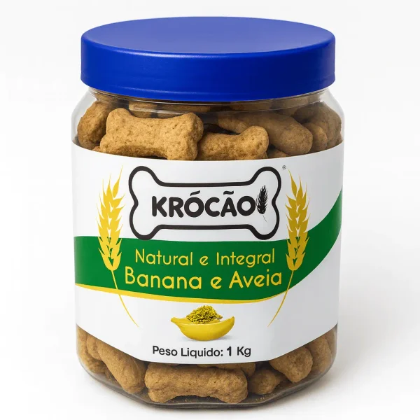 Krócão Biscoito Natural e Integral Banana e Aveia 1Kg