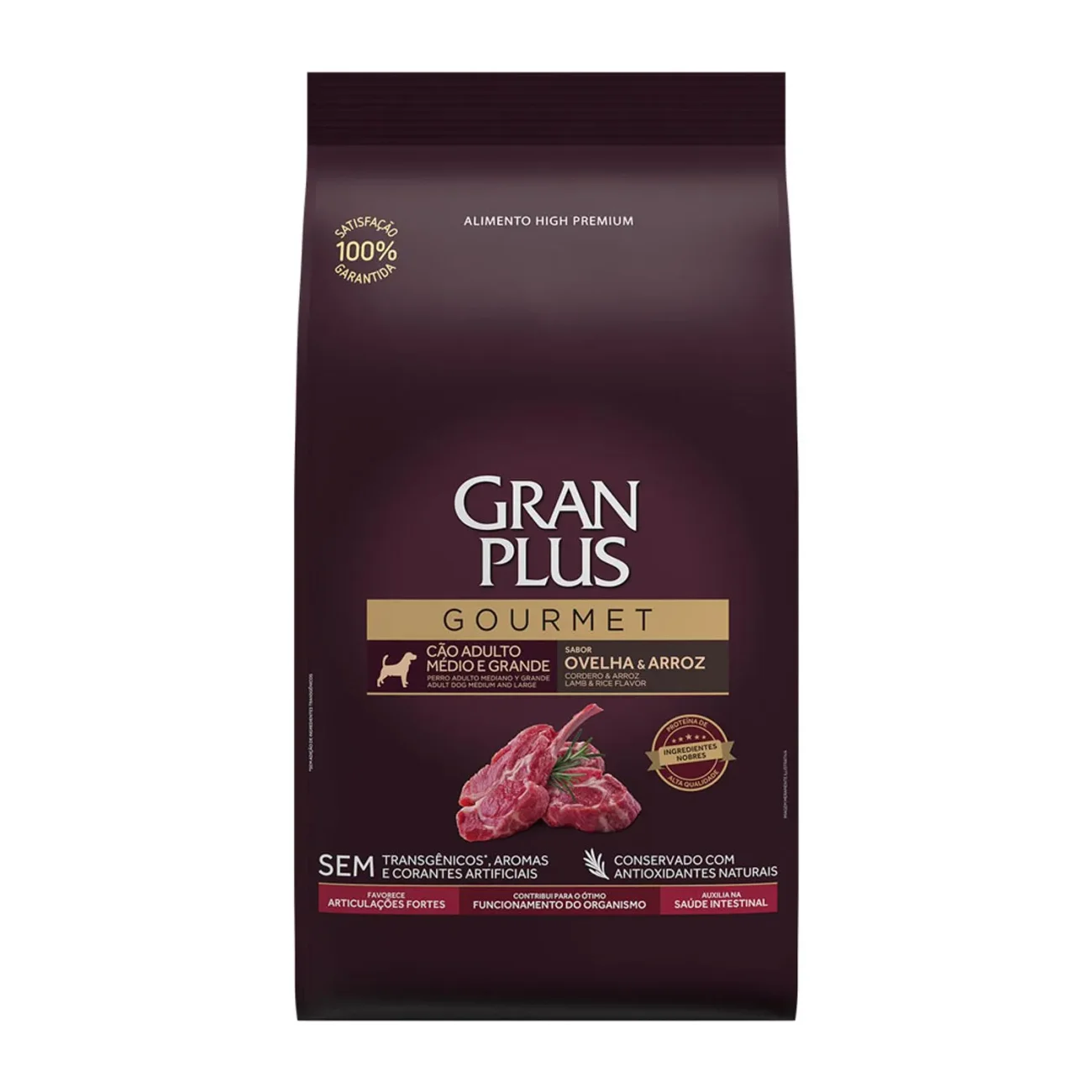 Ração Gran Plus Gourmet Cães Adultos Médios e Grandes Ovelha