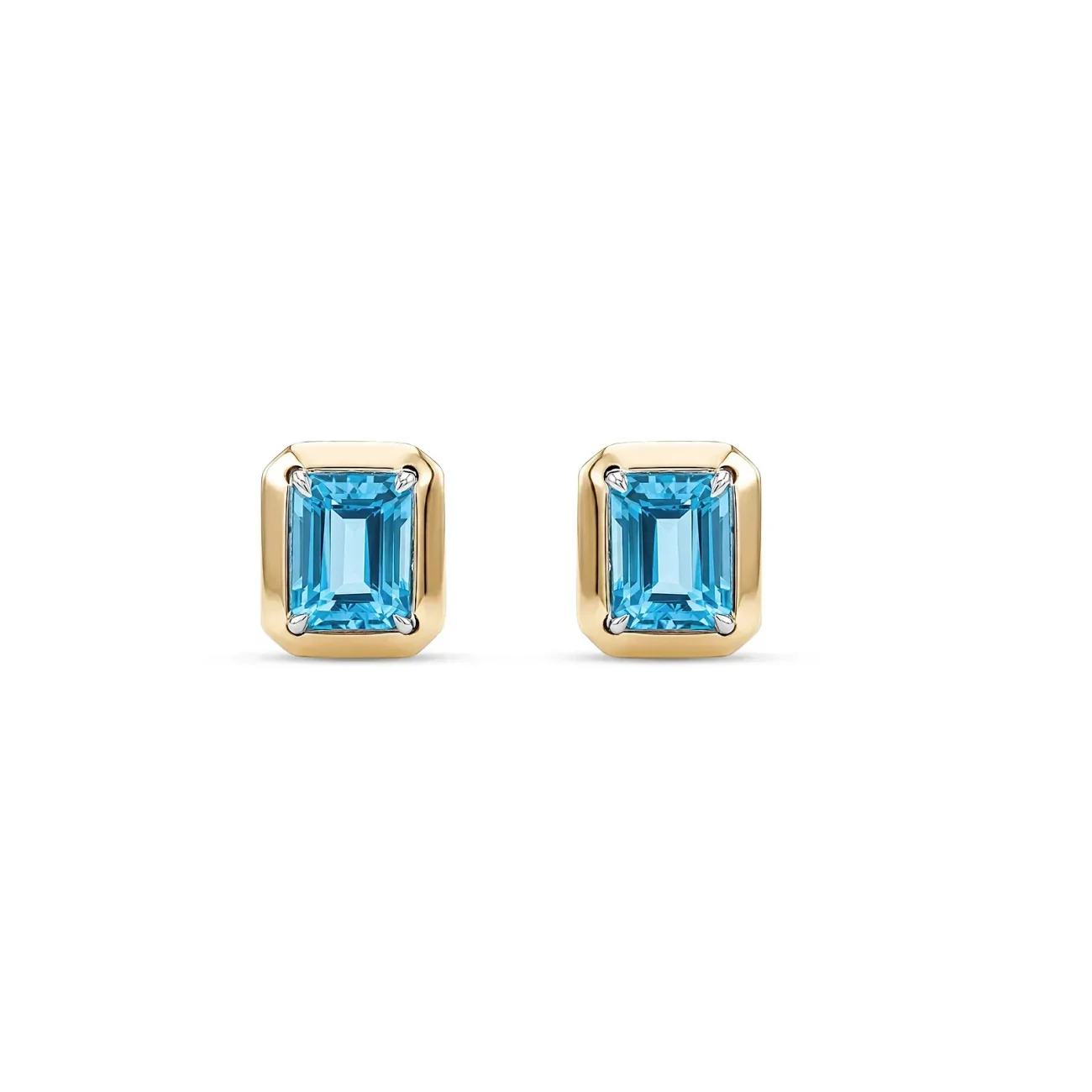 Brinco Al Mare em Prata 925 e Ouro Amarelo 18K com Topázio Swiss e Safira Incolor