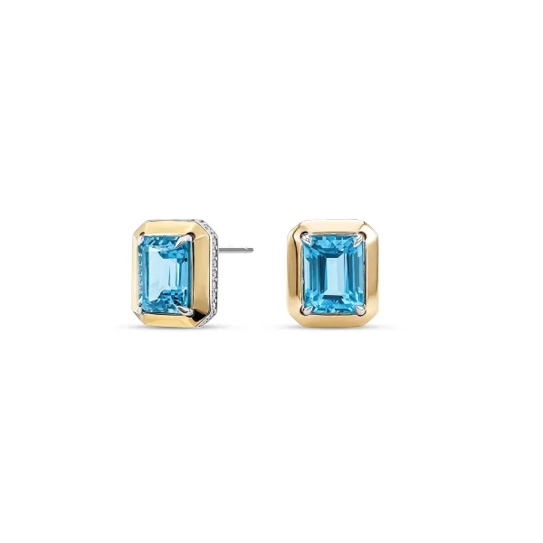 Brinco Al Mare em Prata 925 e Ouro Amarelo 18K com Topázio Swiss e Safira Incolor — foto 2