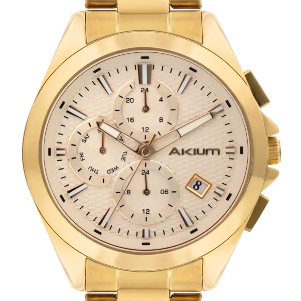 Relógio Akium Masculino em Aço Dourado — foto 2
