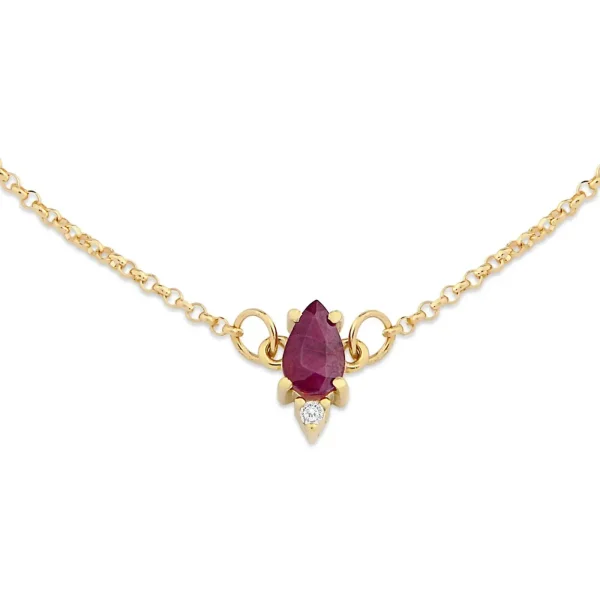 Pulseira Baby em Ouro Amarelo 18k com Rubi e Diamantes — foto 3