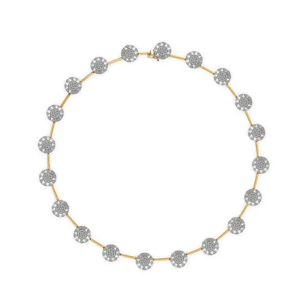 Colar Soleil em Ouro Amarelo 18k com Banho de Ródio Branco e Diamantes 4,7ct, 47cm
