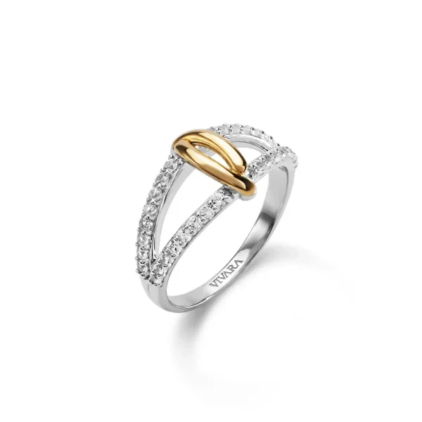 Anel Raya em Prata 925 e Ouro Amarelo 18k com Safira Incolor — foto 2
