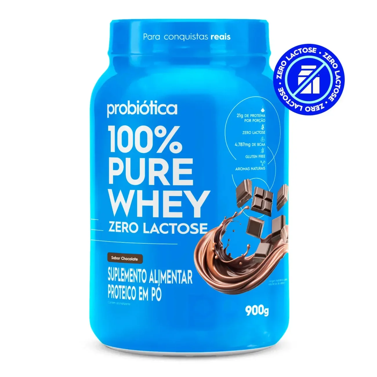 Whey Protein Zero Lactose 100% Pure Whey 900g | Probiótica