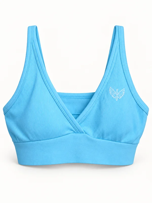 Top Fitness Canelado Transpassado com Sustentação