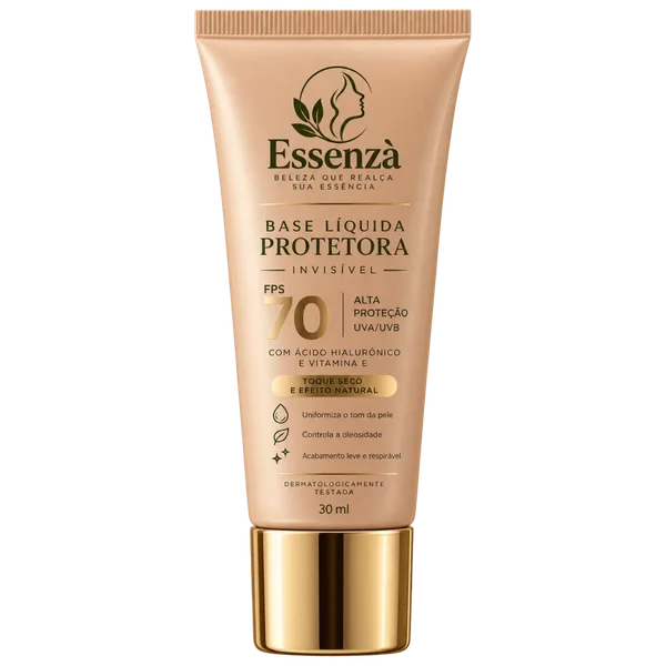 Base Líquida Protetora Invisível Essenzà FPS 70 30 ml