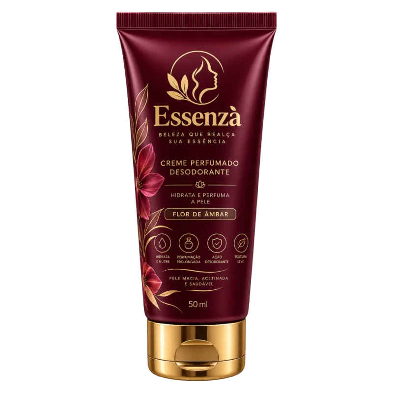 Creme Perfumado Desodorante Flor de Âmbar 50 ml Essenzà