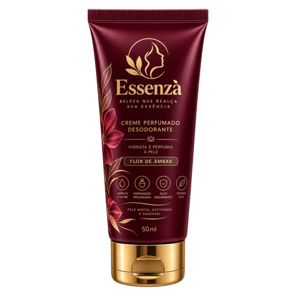 Creme Perfumado Desodorante Flor de Âmbar 50 ml Essenzà