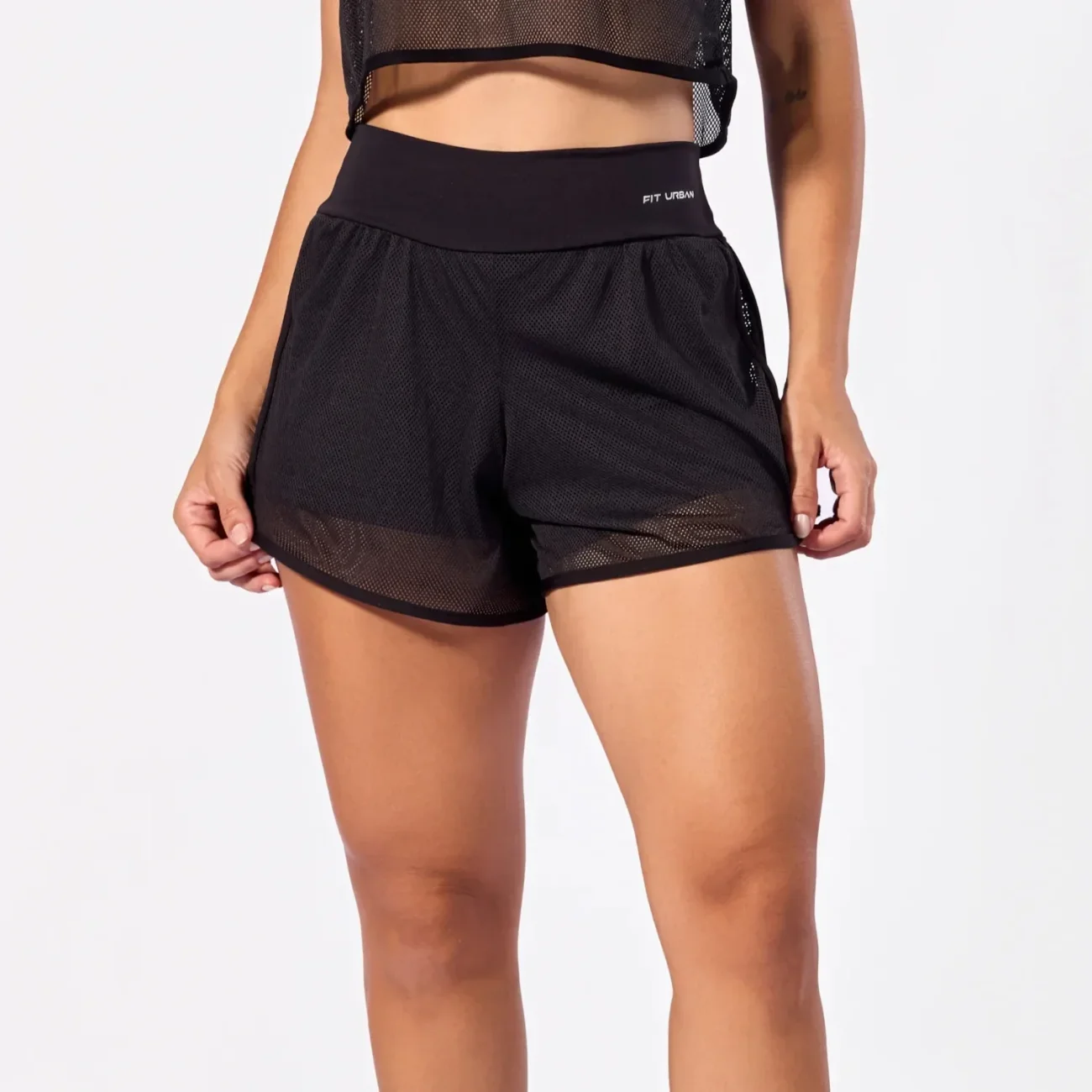 Short Fitness Tela Preto
