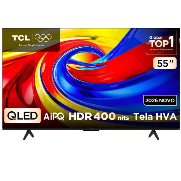 Smart TV 4K TCL Advanced QLED 65” Polegadas com Processador AIPQ, Dolby Vision, HDR10+ e Wi-Fi