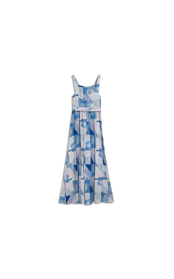 Vestido Teresa Est Mosaico Azul Seco