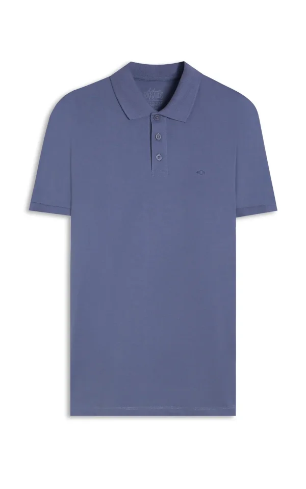 Polo Piquet Lisa Azul Jeans