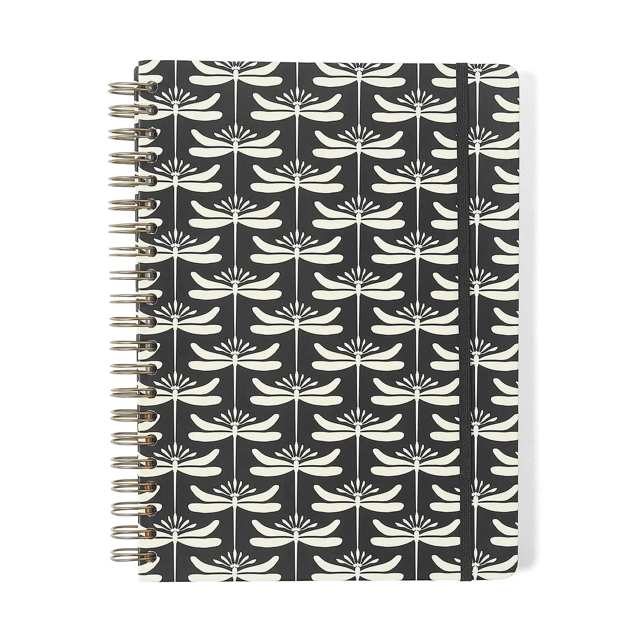 Caderno Espiral Libélulas Pautado 20x27,5 Preto 10 Matérias