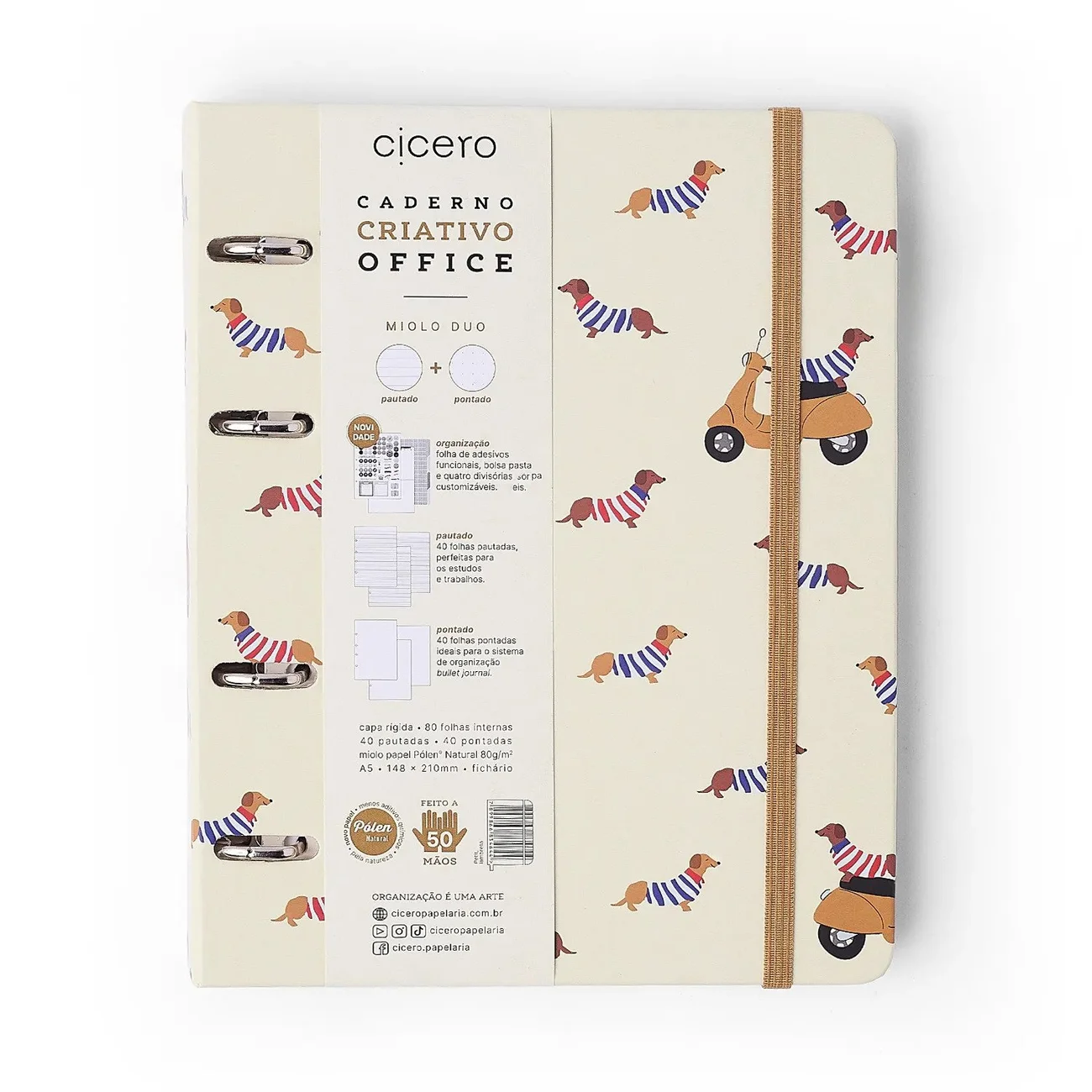 Caderno Criativo Argolado Office Duo A5 Lambreta Cícero