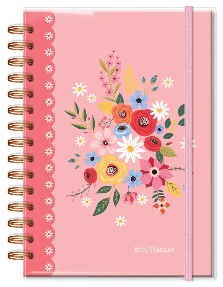 Planner Permanente M Buquê Caderno Argolado Croma