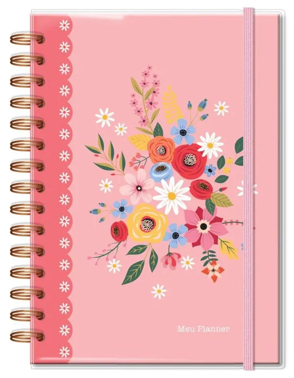 Planner Permanente M Buquê Caderno Argolado Croma