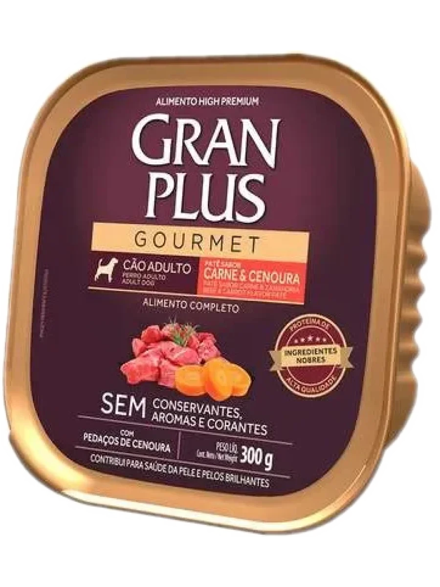 Patê GranPlus Gourmet Cão Adulto Carne e Cenoura 300g