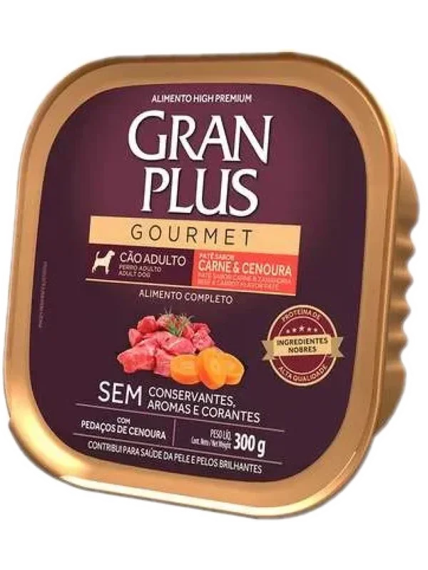 Patê GranPlus Gourmet Cão Adulto Carne e Cenoura 300g