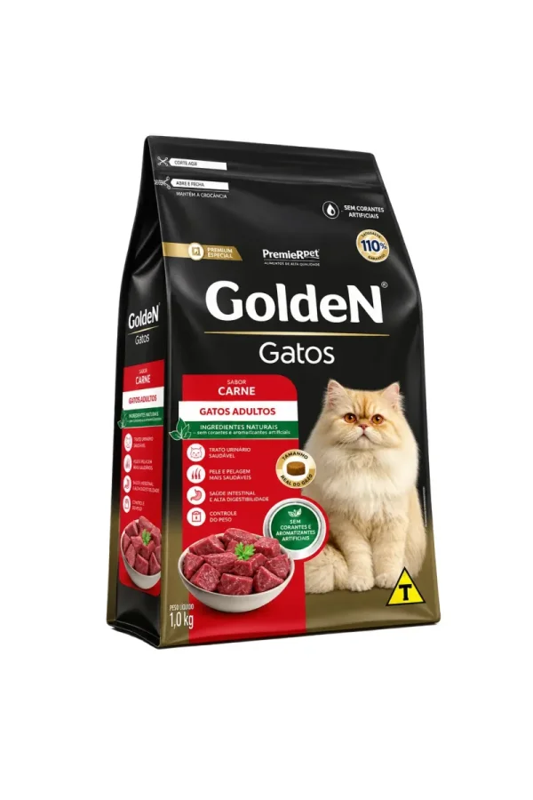 Ração Golden Gatos Adultos Sabor Carne 1kg