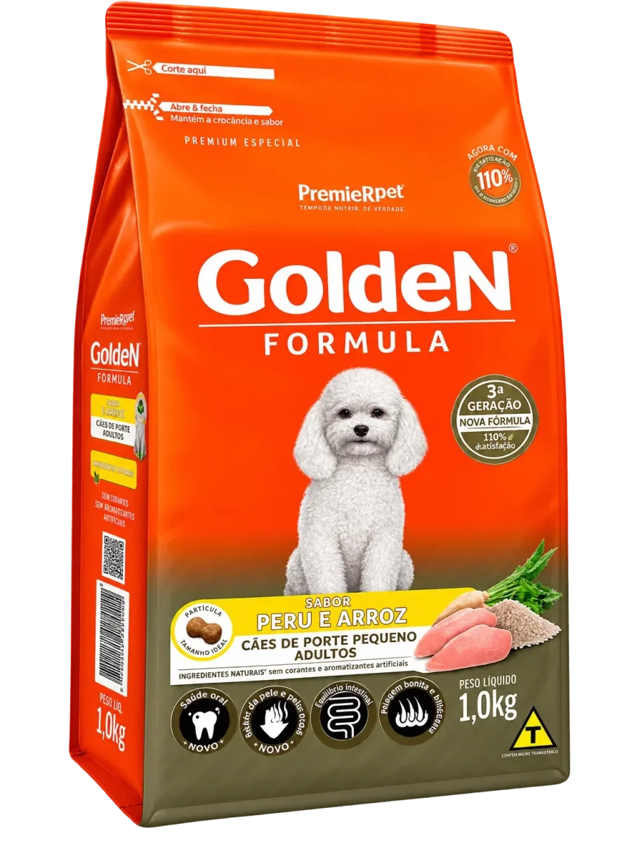 Ração Golden Formula Cães Adultos Raças Pequenas Carne e Arroz Mini Bits 1 kg