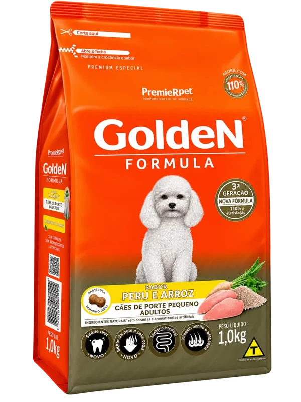 Ração Golden Formula Cães Adultos Raças Pequenas Carne e Arroz Mini Bits 1 kg