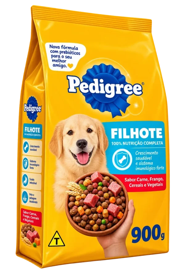 Ração Seca para Cães Filhotes Frango e Cereais Pedigree 900g