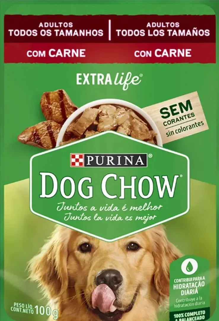 Sachê Purina Dog Chow Adultos Carne 100g