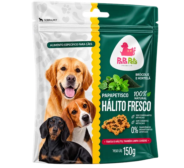 Petisco Natural para Cães Hálito Fresco 150g PaPaPets