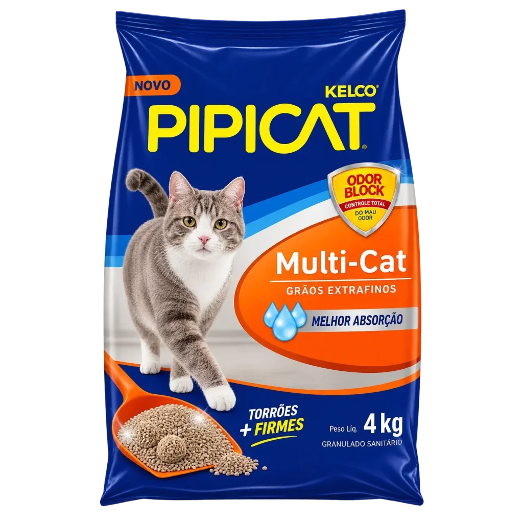 Areia Pipicat Multi-Cat para Gatos 4 kg