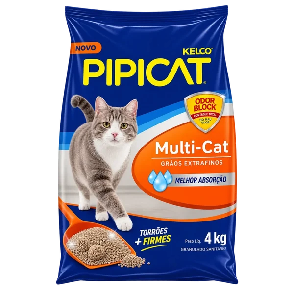 Areia Pipicat Multi-Cat para Gatos 4 kg