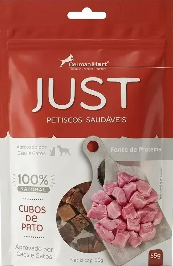 Petisco Natural Cubos de Pato 55g Just GermanHart
