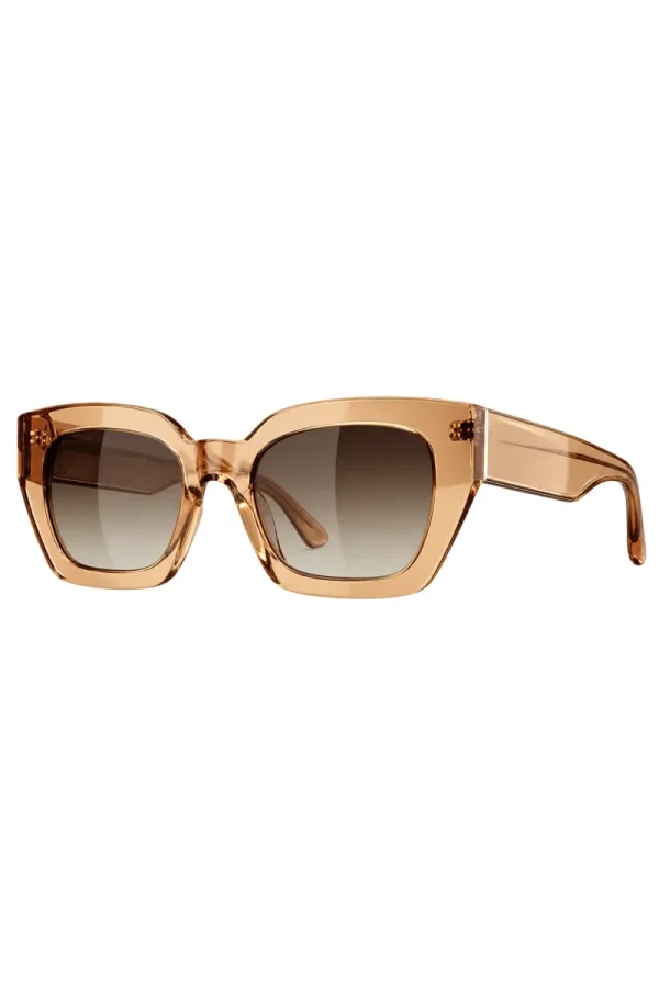 Óculos de Sol Quadrado Oversized em Acetato Bege