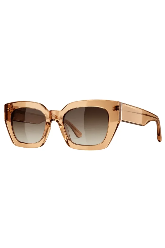 Óculos de Sol Quadrado Oversized em Acetato Bege
