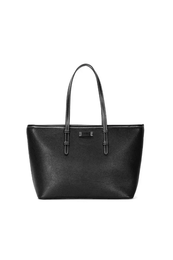 Bolsa Tote Preta Estruturada com Alça de Ombro