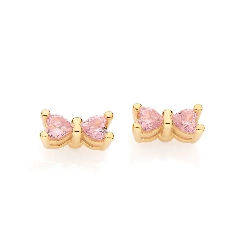 Brincos Borboleta Disney com Cristal Rosa