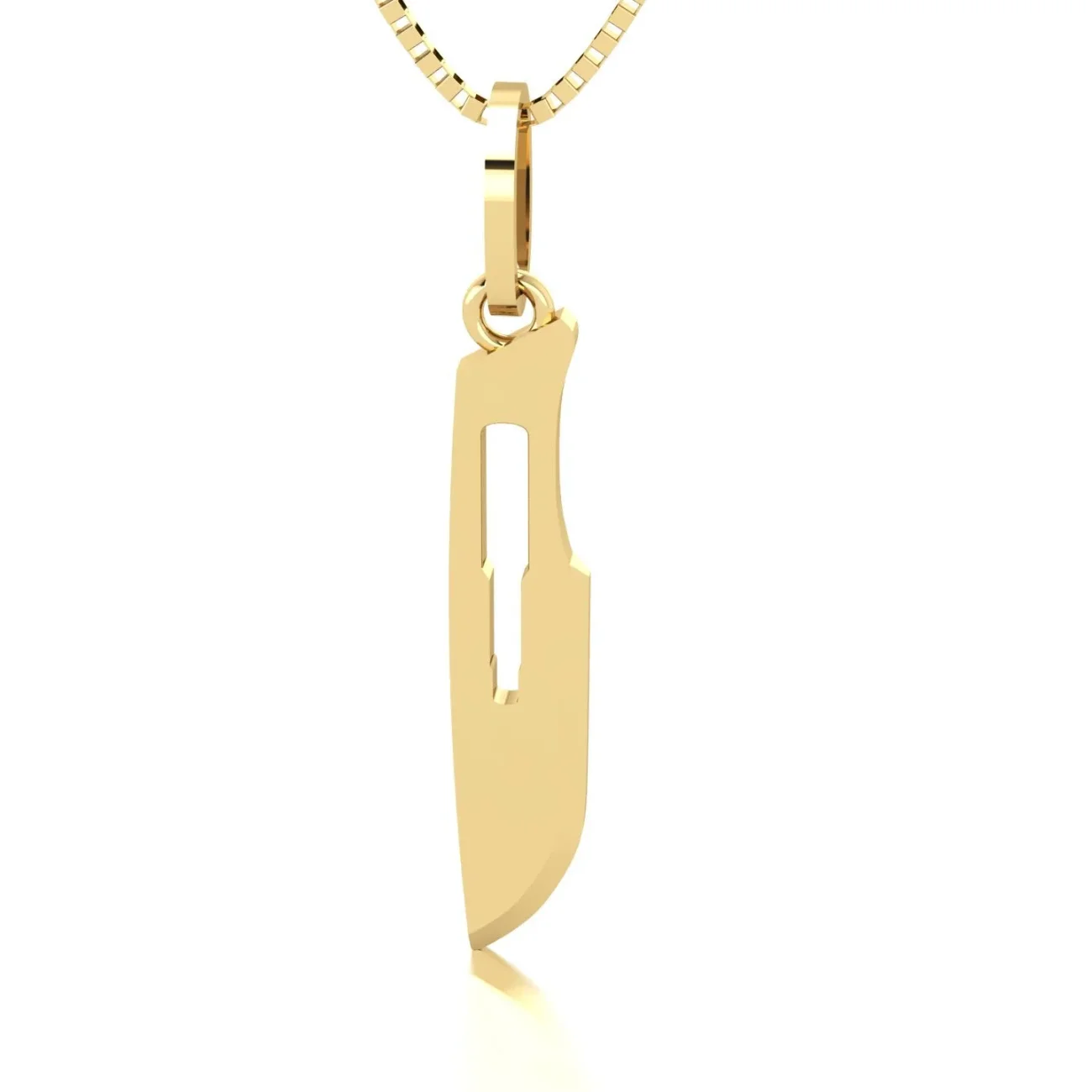 Pingente Lamina Bisturi em Ouro 18k