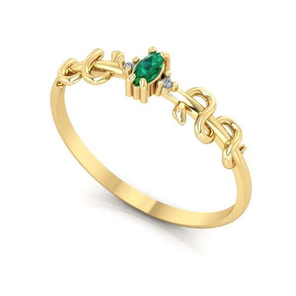 Anel de Formatura de Medicina Snakes Ouro 18k
