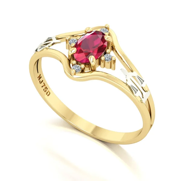 Anel de Formatura Direito Star Ouro 18k com Rubi
