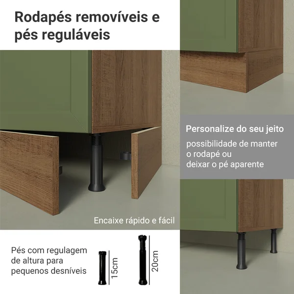Balcão de Cozinha com Pia 4 Portas Verde — foto 9