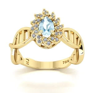 Anel de Ouro com Topázio e Diamantes