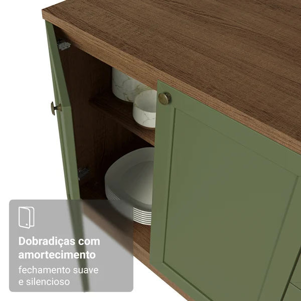 Balcão de Cozinha com Pia 4 Portas Verde — foto 6