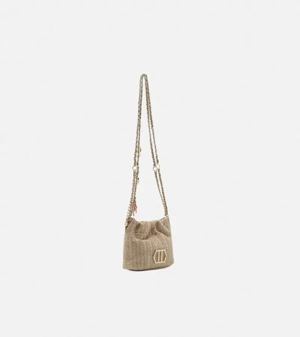Bolsa Tiracolo Bege Ráfia Esther — foto 4