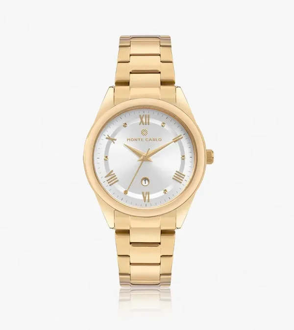 Relógio Monte Carlo Feminino Classic em Aço Dourado