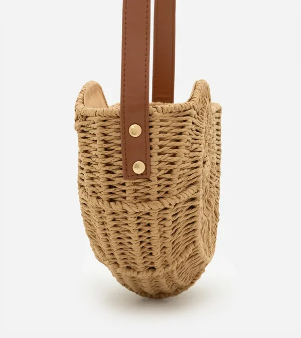Bolsa em Palha de Praia em Forma de Concha Dourado — foto 3