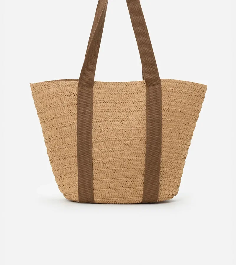 Bolsa de Praia em Palha Com Alças