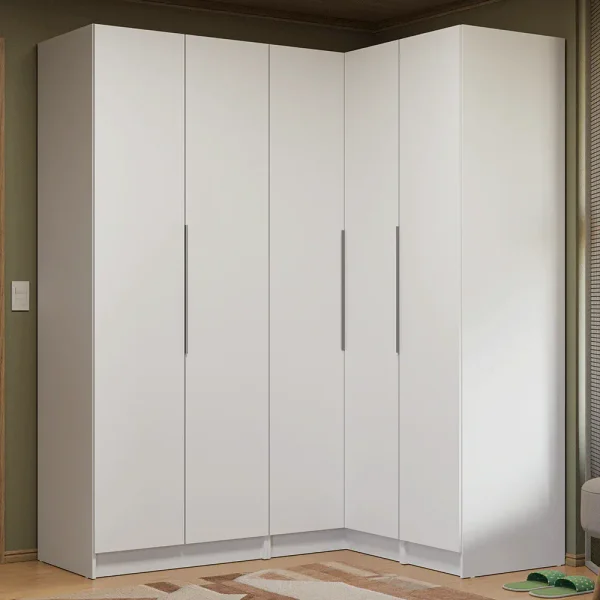 Guarda Roupa de Canto 6 Portas Branco
