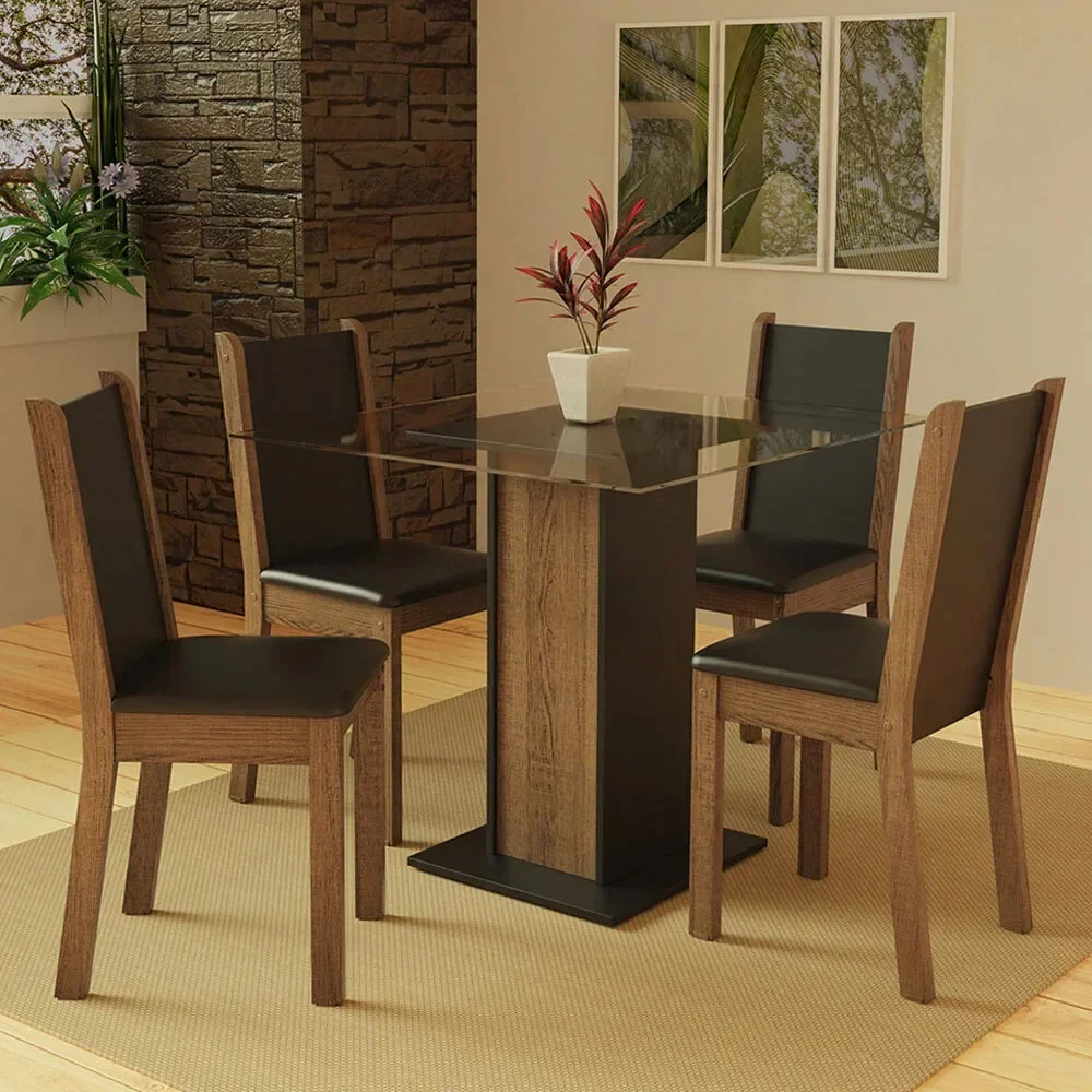 Conjunto Mesa de Jantar com 4 Cadeiras