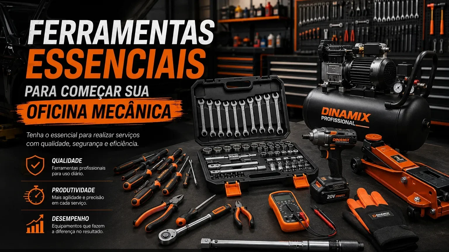 Ferramentas essenciais para começar uma oficina mecânica